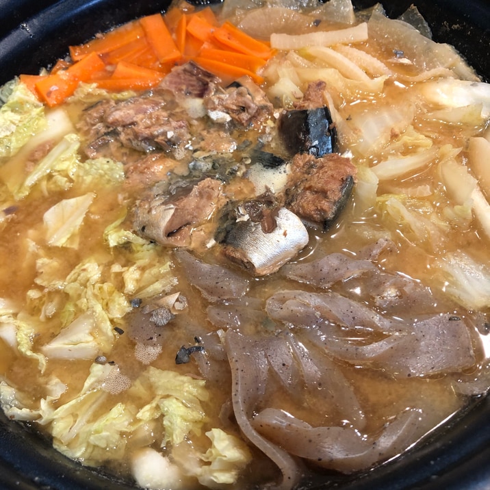 鯖缶味噌鍋